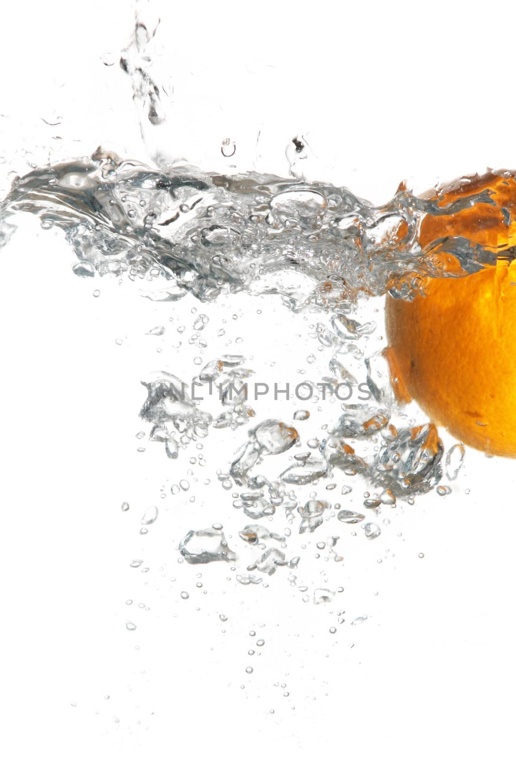 An image of orange in water