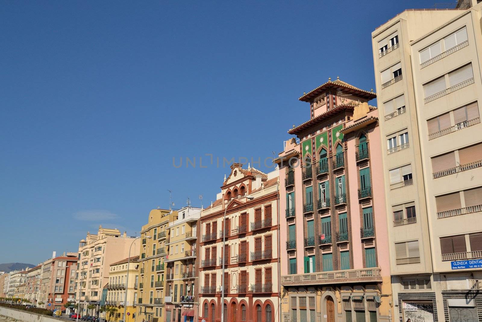 buildings situated on the river in Malaga