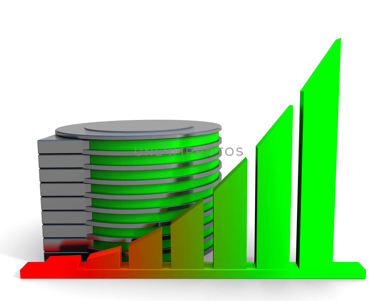 Arrowed chart and hard disc