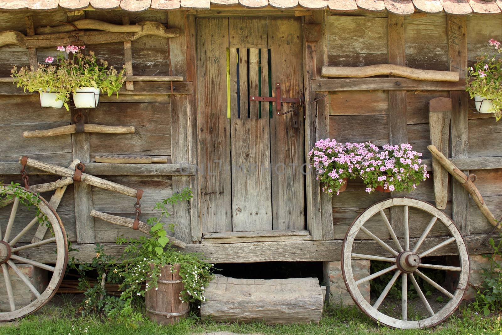old wooden hut