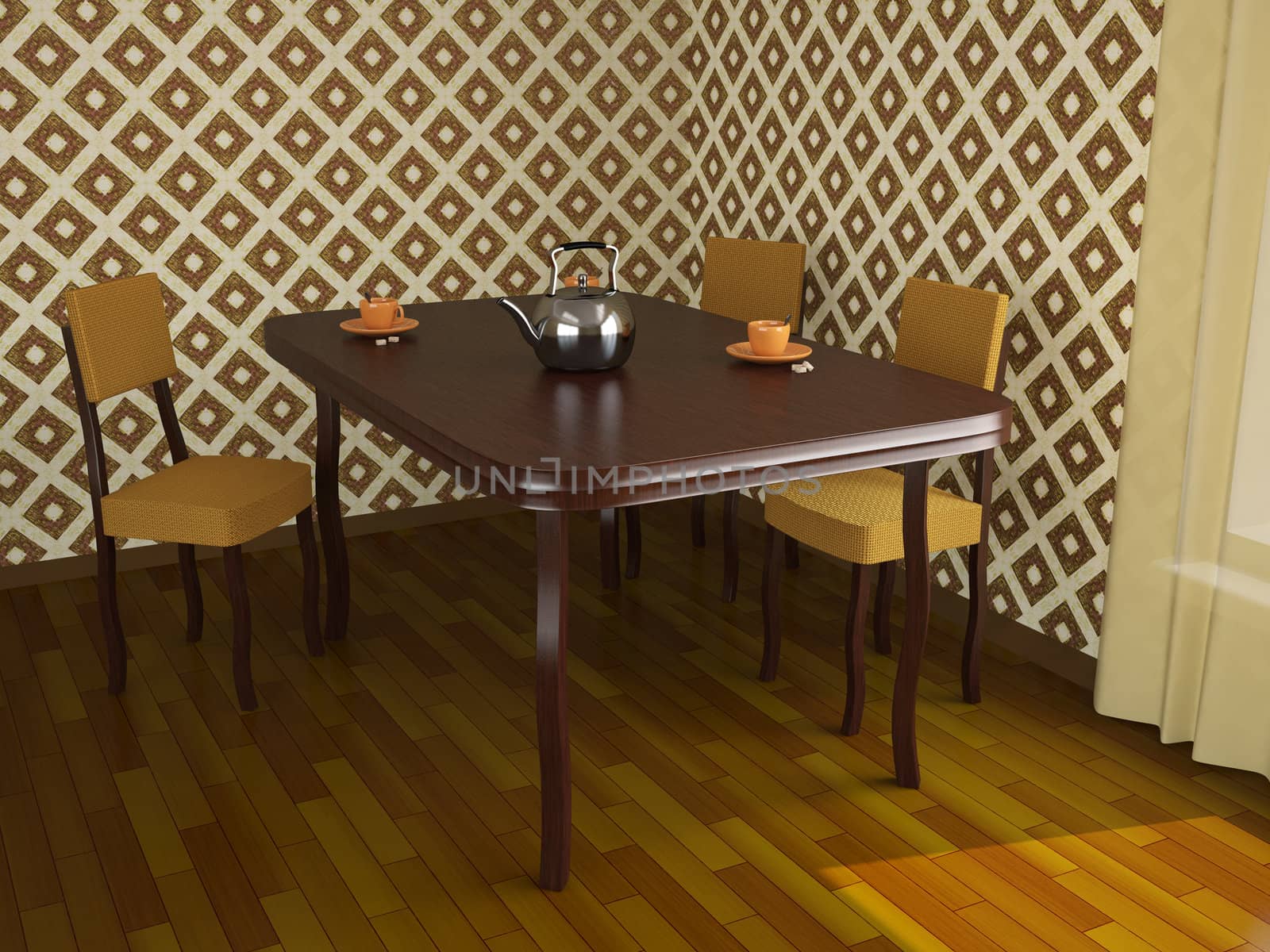 Three cups of coffee on a table