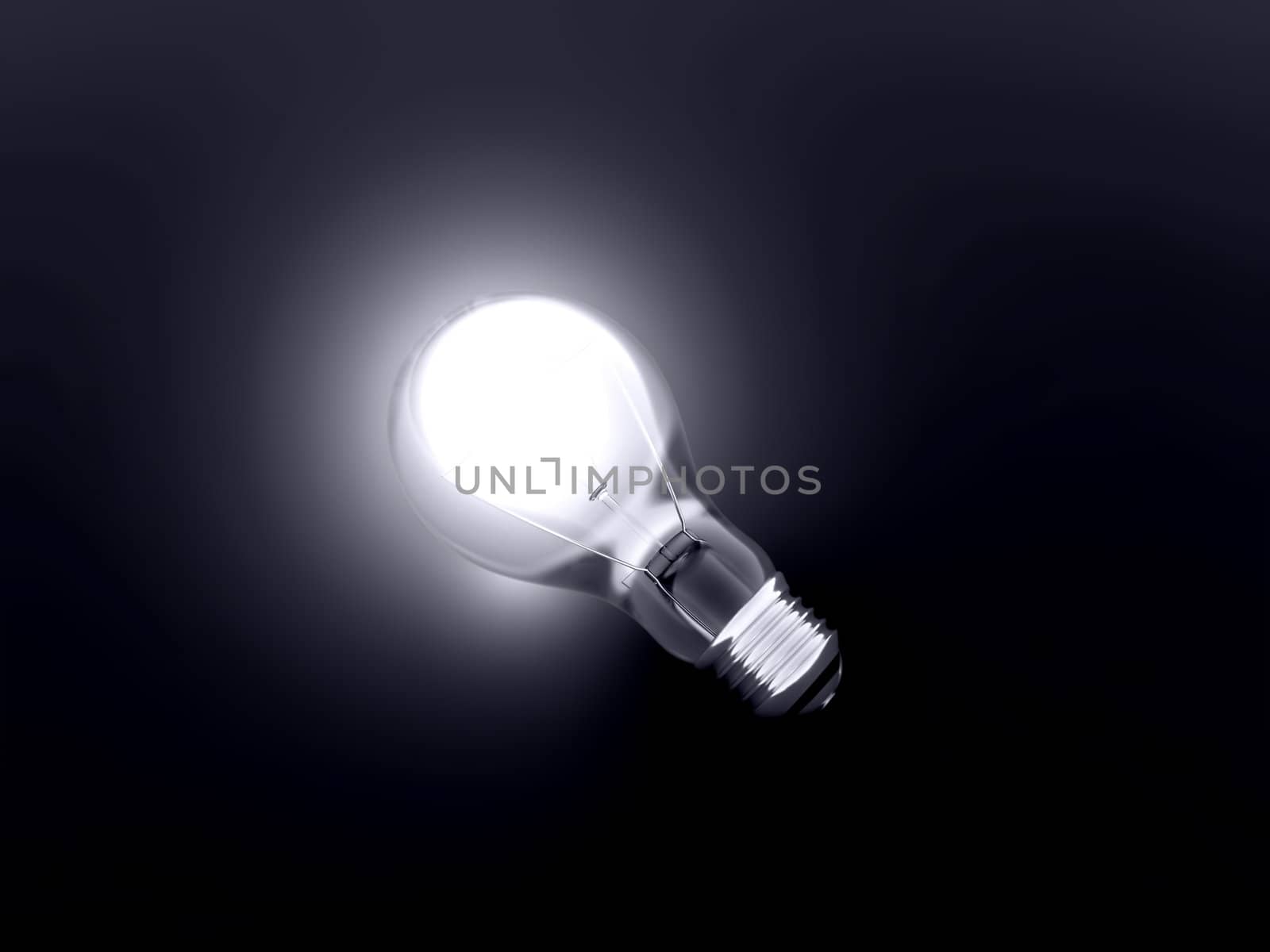 luminous bulb lies on a dark background by Serp