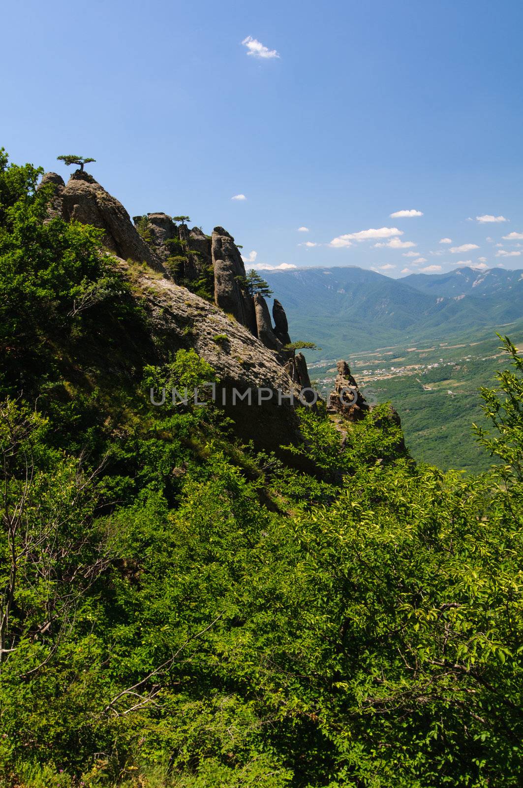 Rocks in the trees, Crimea, Ukraine by nvelichko