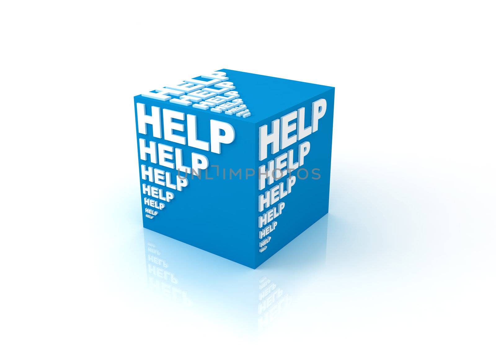 3d cubes with word "HELP" by aleksan