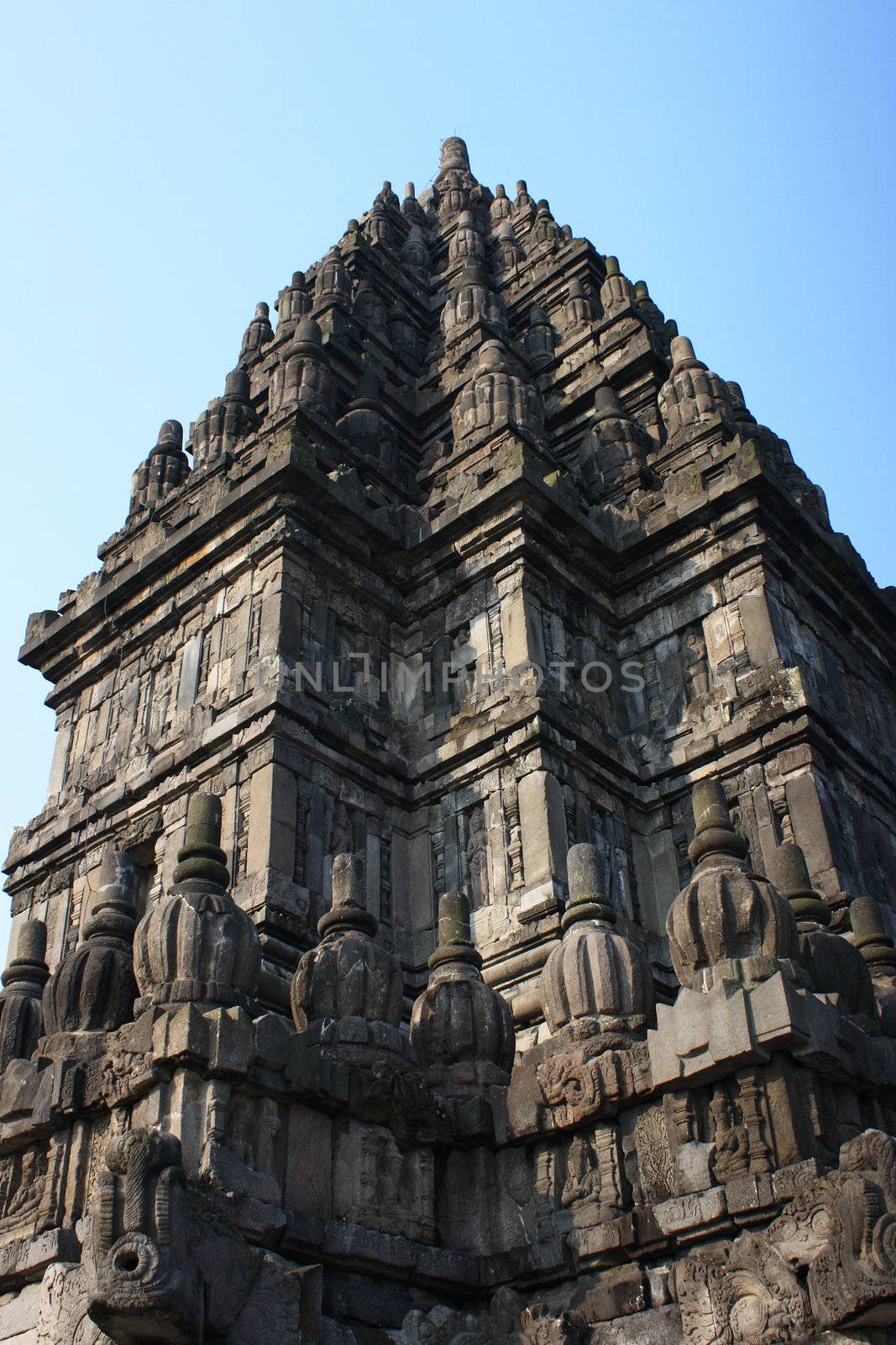 Part of architecture Hindu temple Prambanan. Indonesia, Java, Yogyakarta