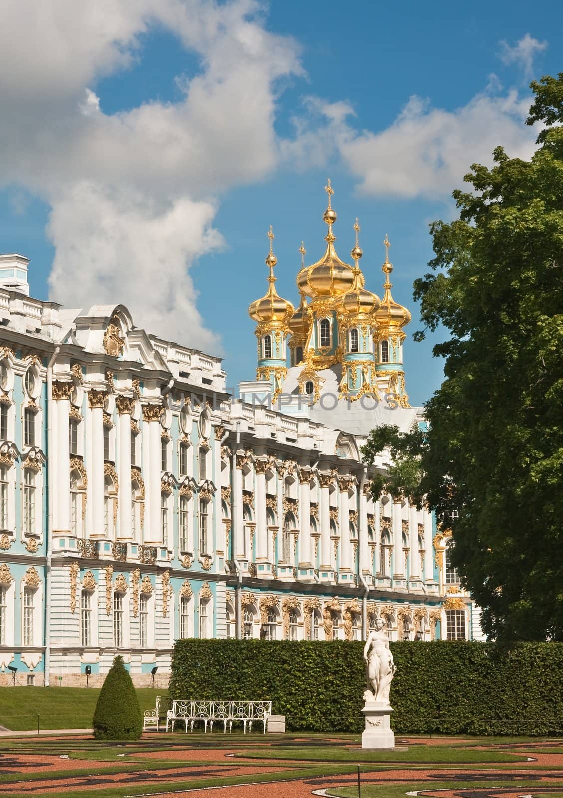 The Catherine Palace, located in the town of Tsarskoye Selo (Pushkin), St. Petersburg, Russia