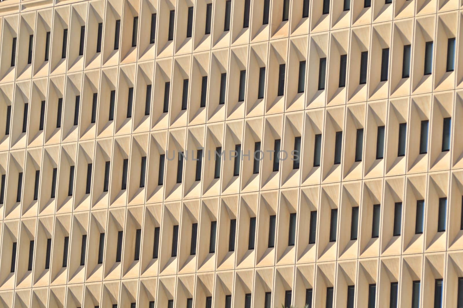 rows of windows in the new building, Malaga,