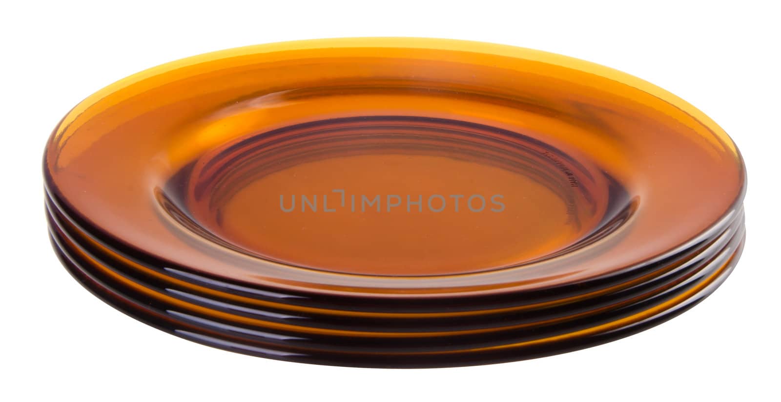 glass plates on white background