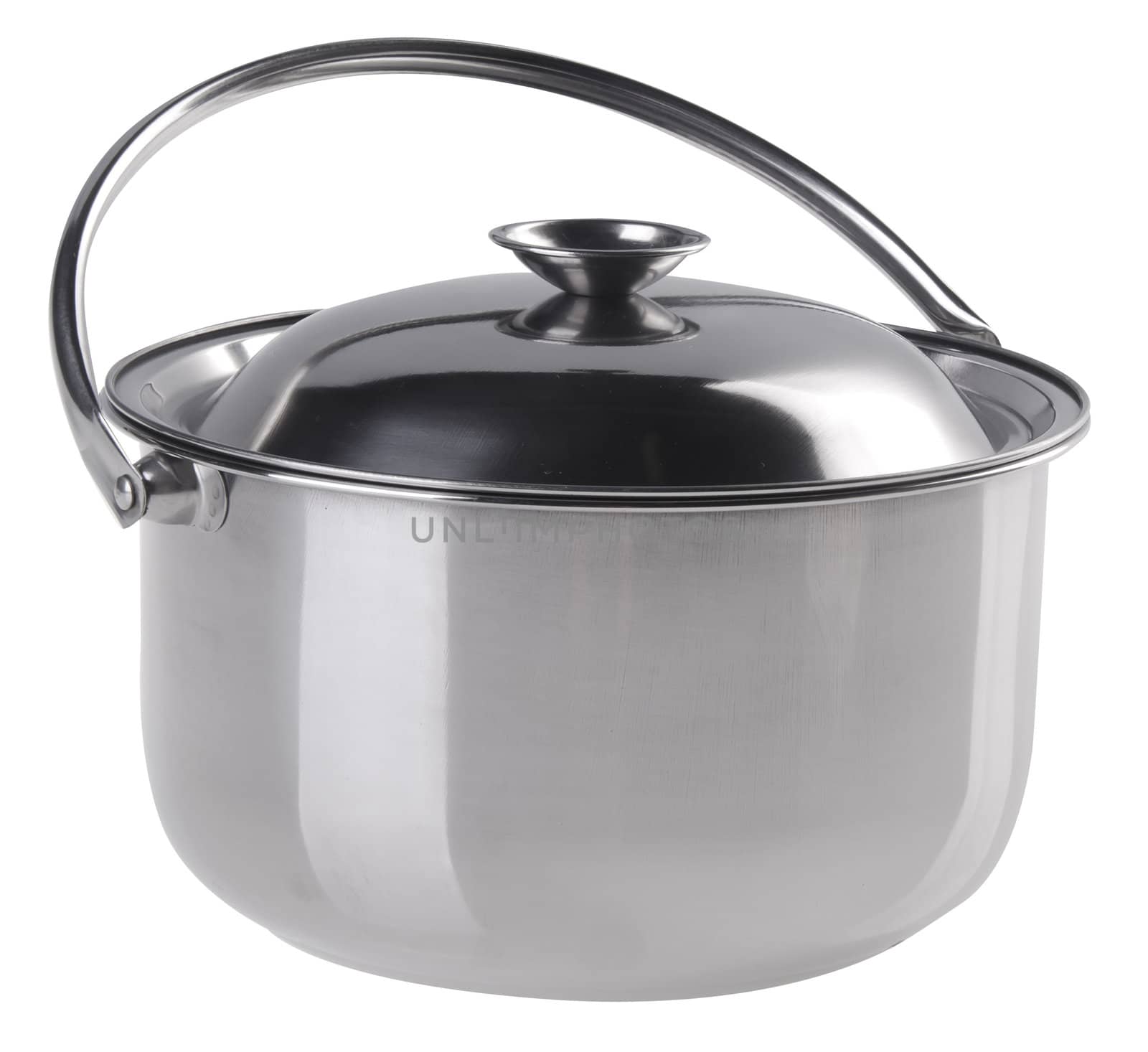 pot, Stainless steel pot on white background