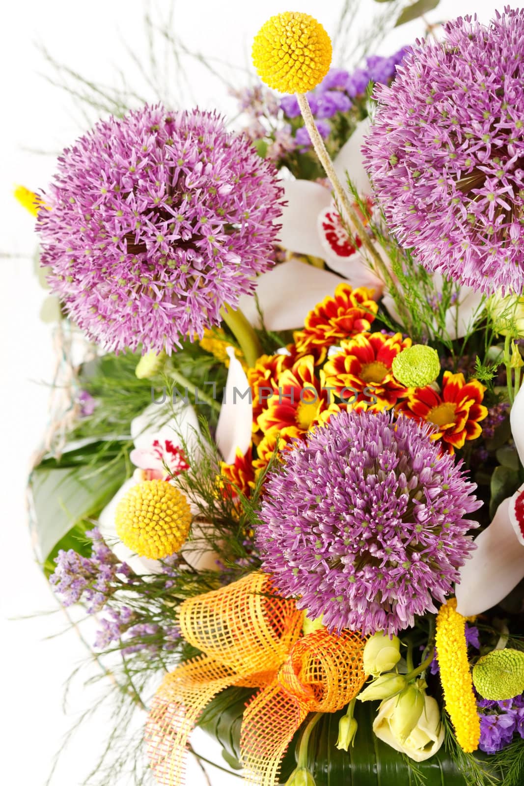 beautiful flowers in the basket