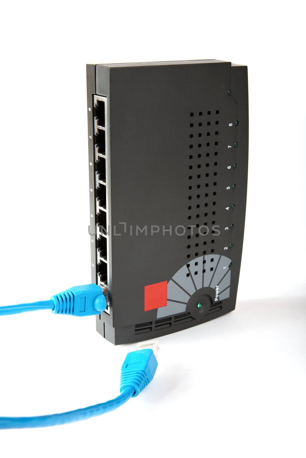 Router with  connecting cord on a white background
