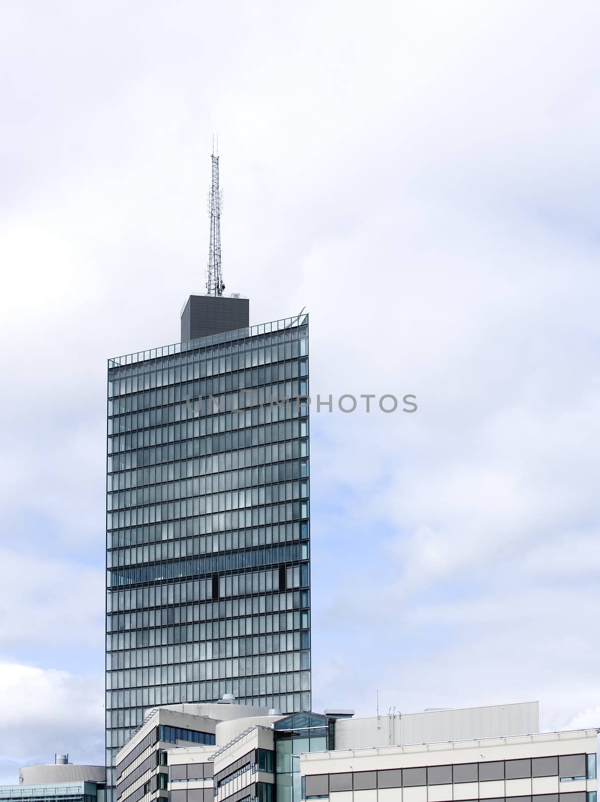 Financial Building towards blue sky