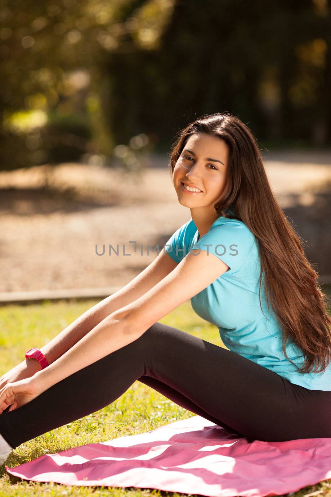 young beautiful sport woman enjoying before sport by Lcrespi