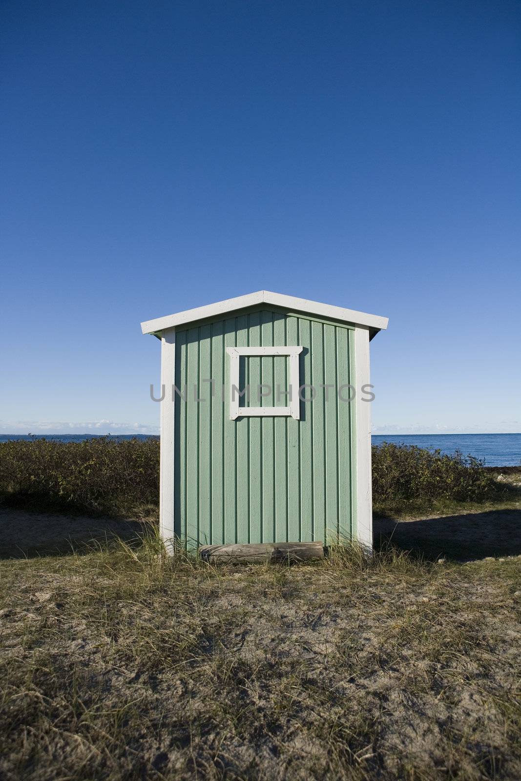 Single boathouse on a sunny day