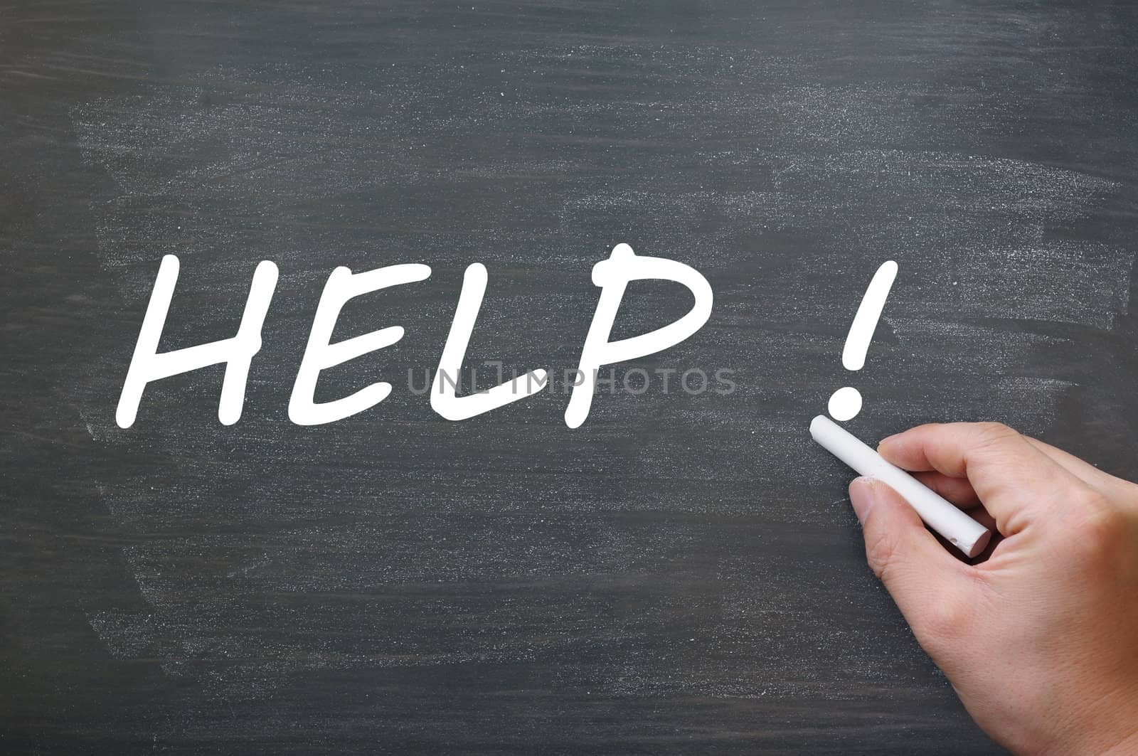 Help written with chalk on a blackboard background by bbbar