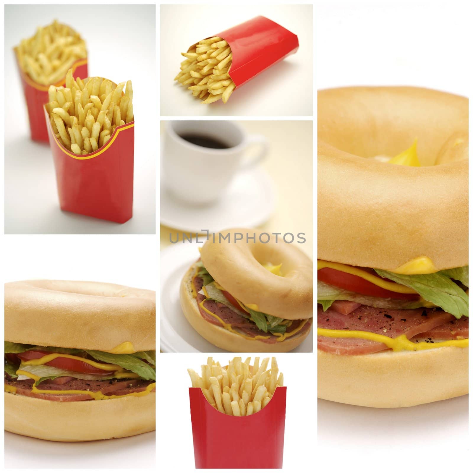 Hamburger and Chips Collage by Baltus