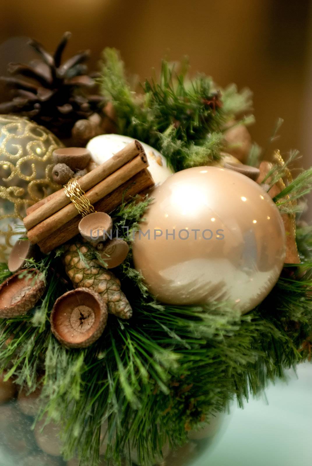 Christmas composition with small depth of field