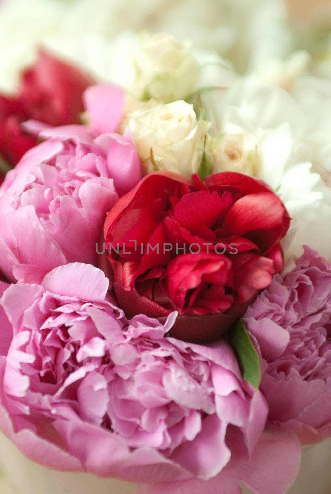 wedding bouquet of wildflowers with small depth of field