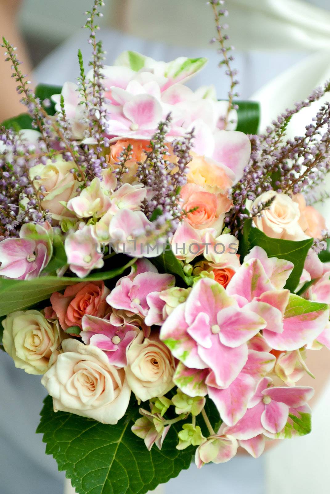 wedding bouquet of wildflowers with small depth of field 