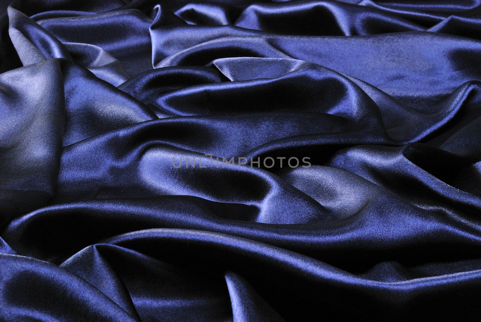 Blue satin textile background