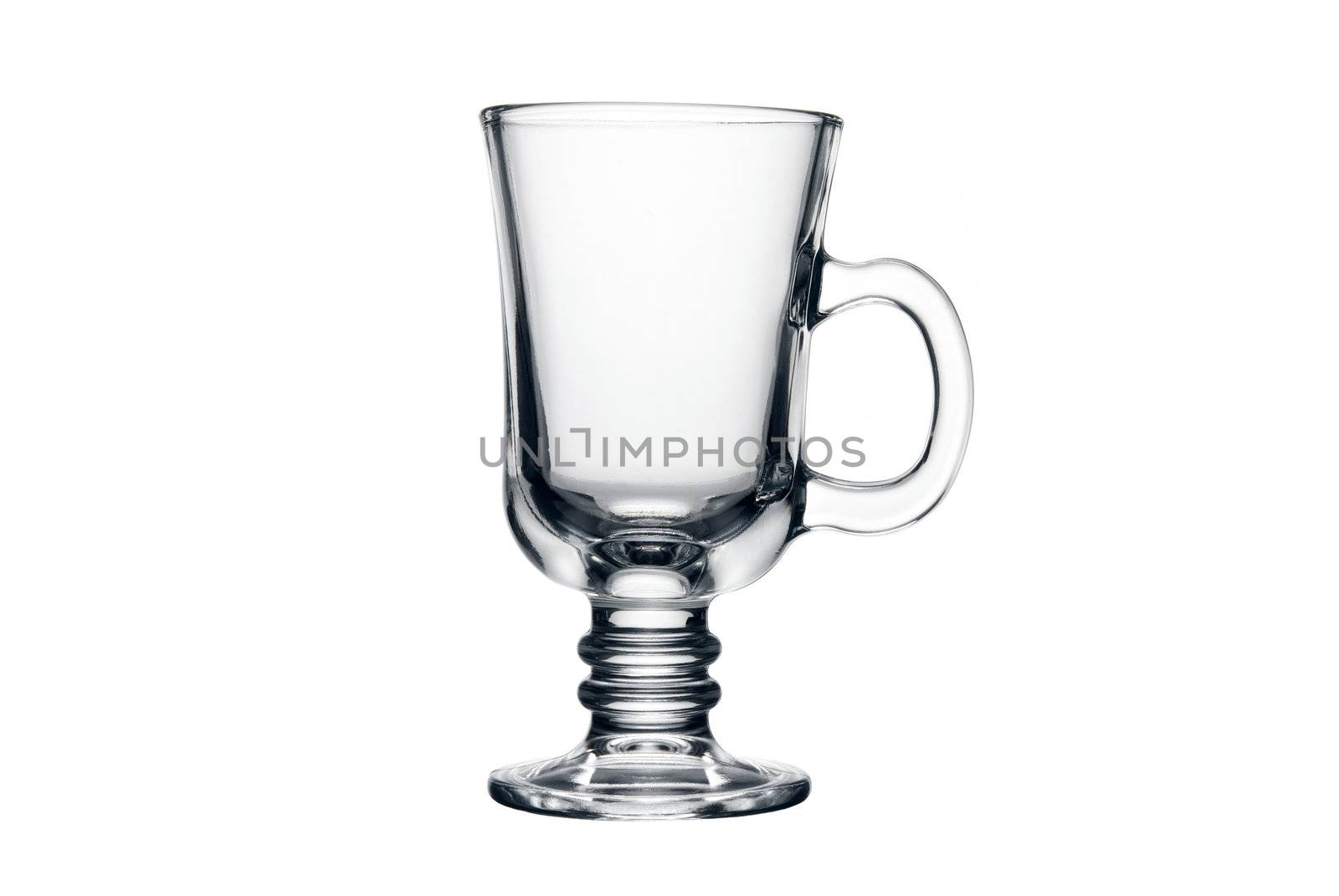 Empty tea glass isolated on a white background