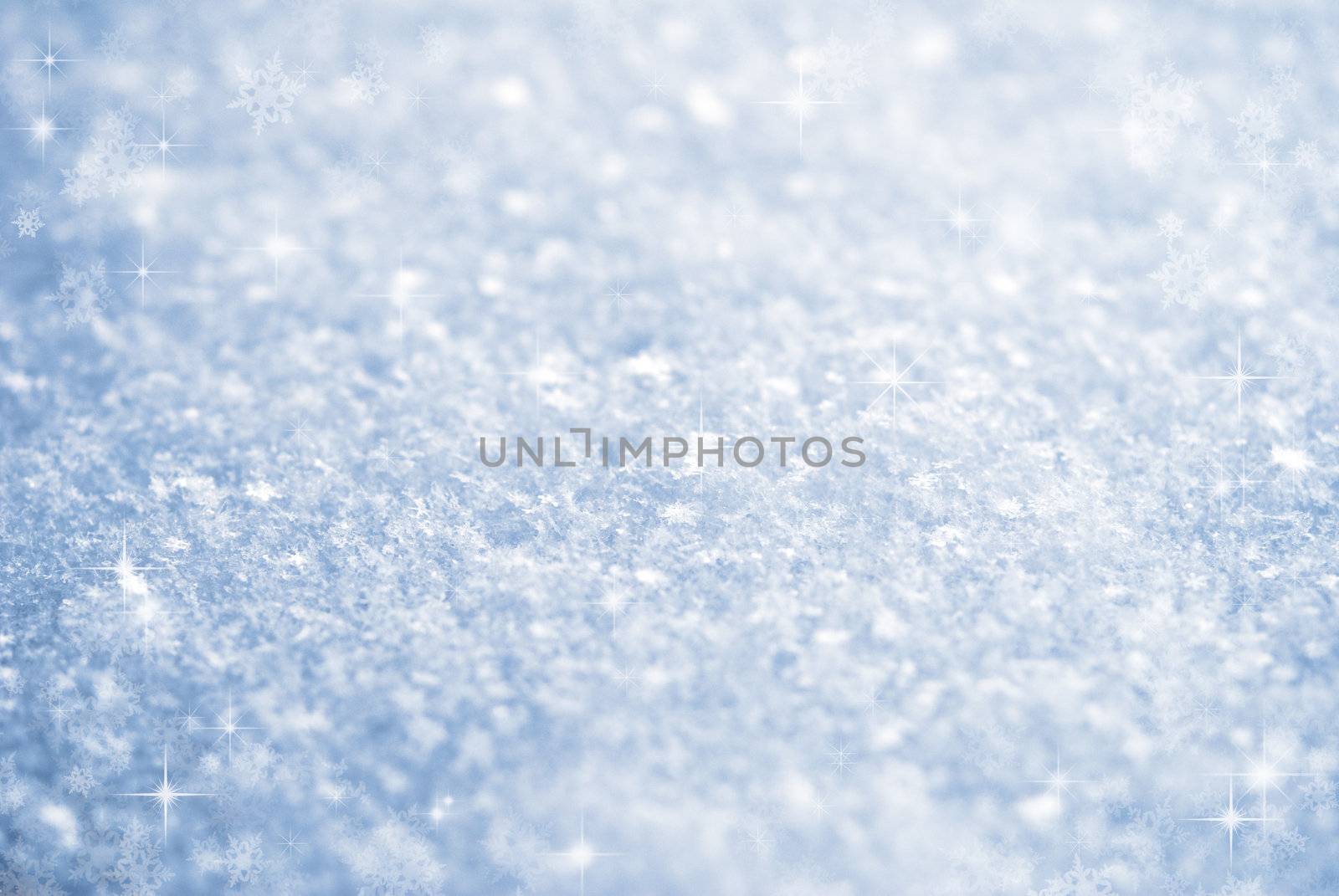 Snow background closeup with small depth of field