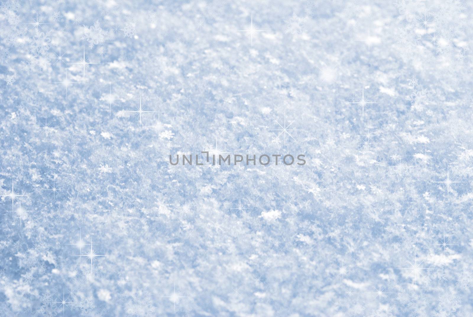 Snow background closeup with sparkles