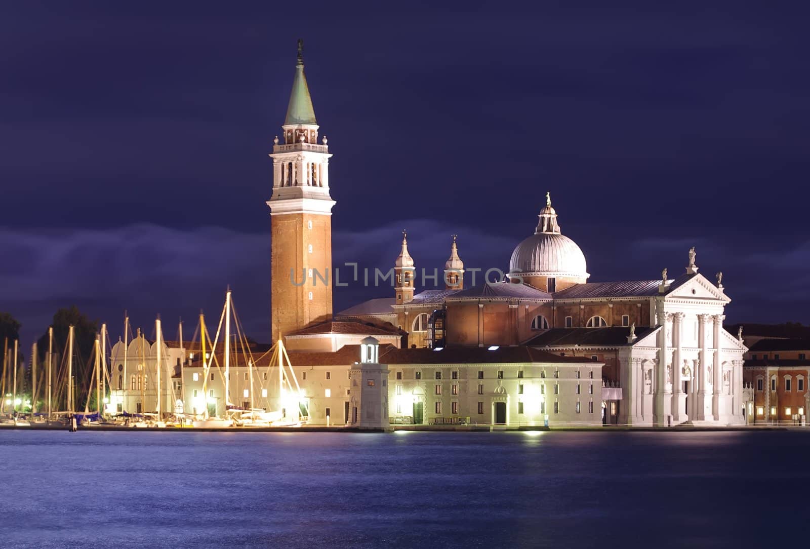 night view of San Giorgio Maggiore in Venice