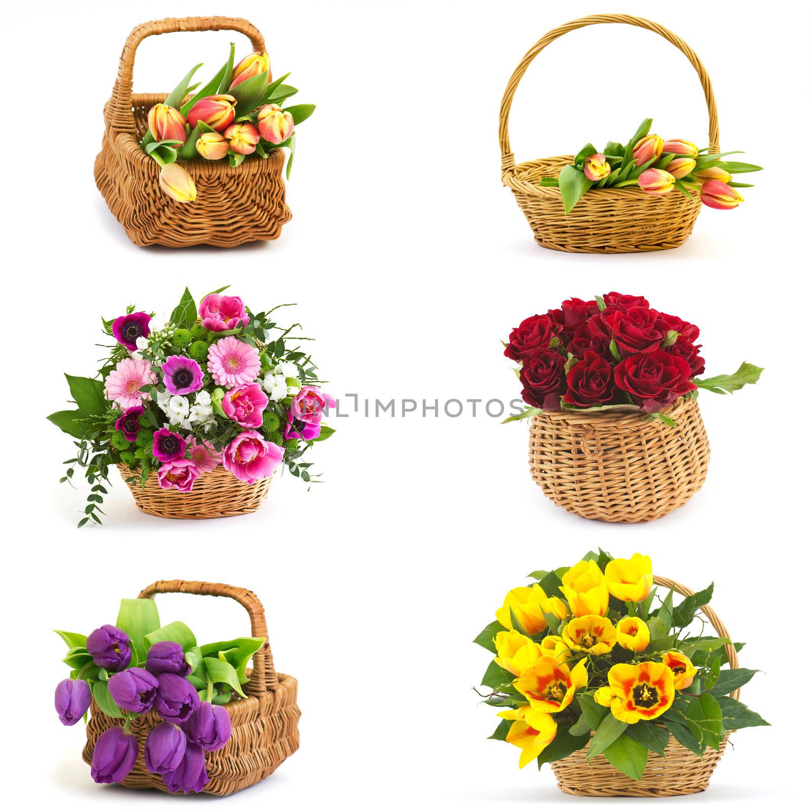 collage of six photos of bouquets of flowers
