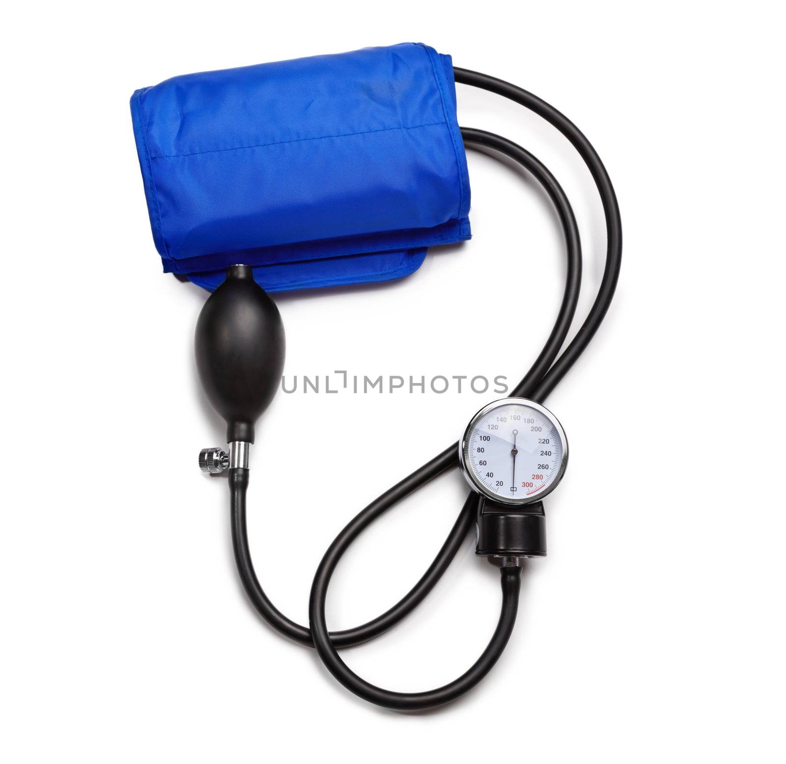 Blood pressure sphygmomanometer isolated on white background