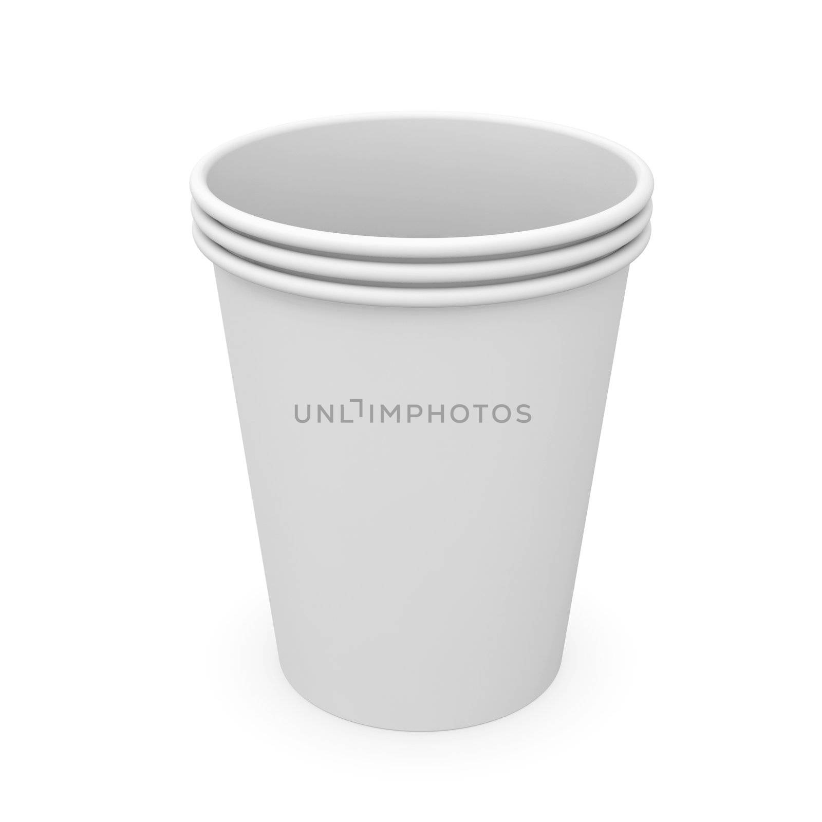 Group of white paper cups by cherezoff