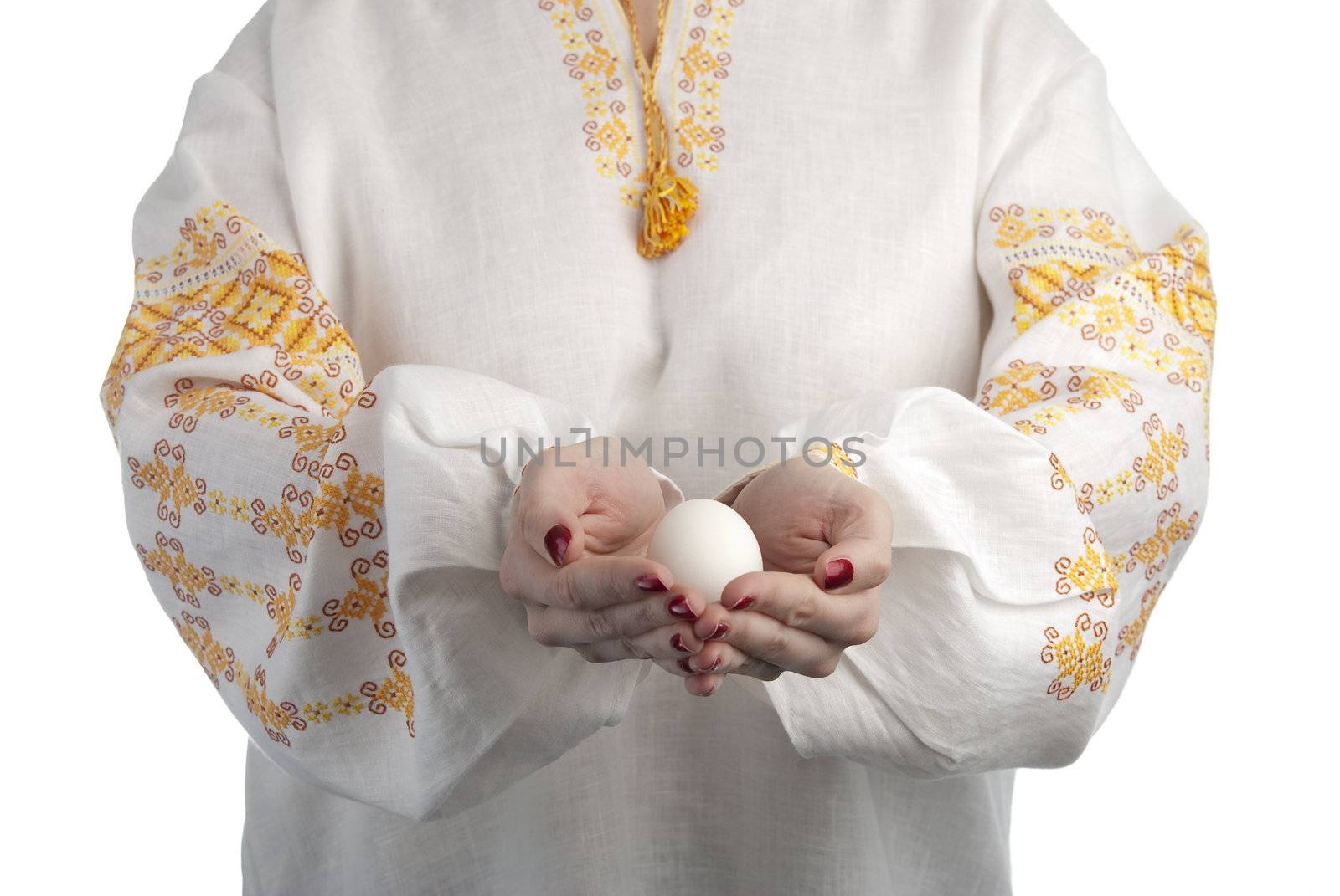 Woman's hands holding the egg by kirs-ua