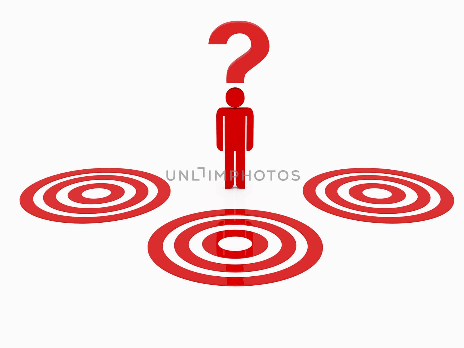 Which target do you choose? This is a problem concept on white background.