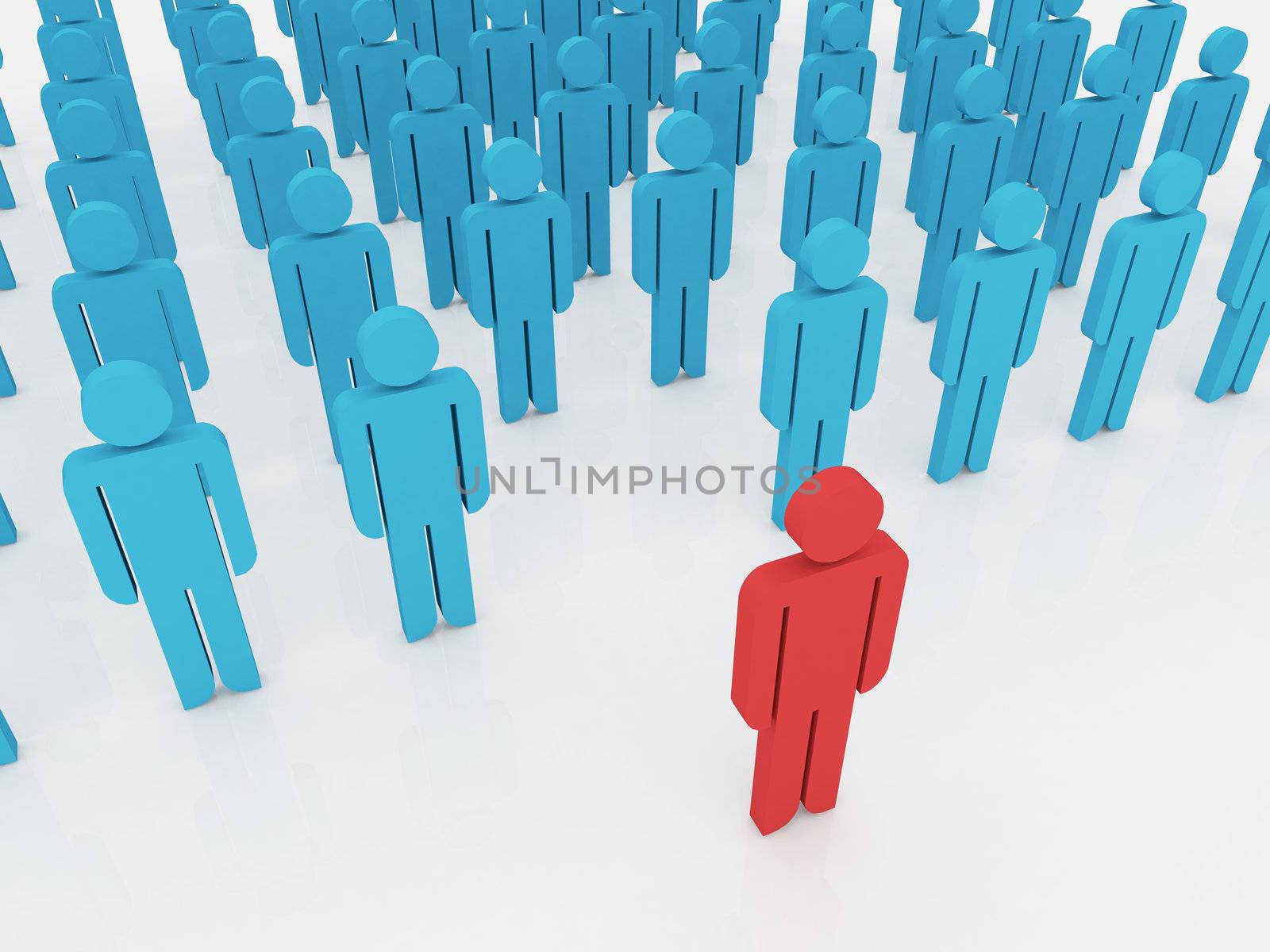 Concept for a remarkable, eye-catching person, someone standing out from the crowd in a positive way