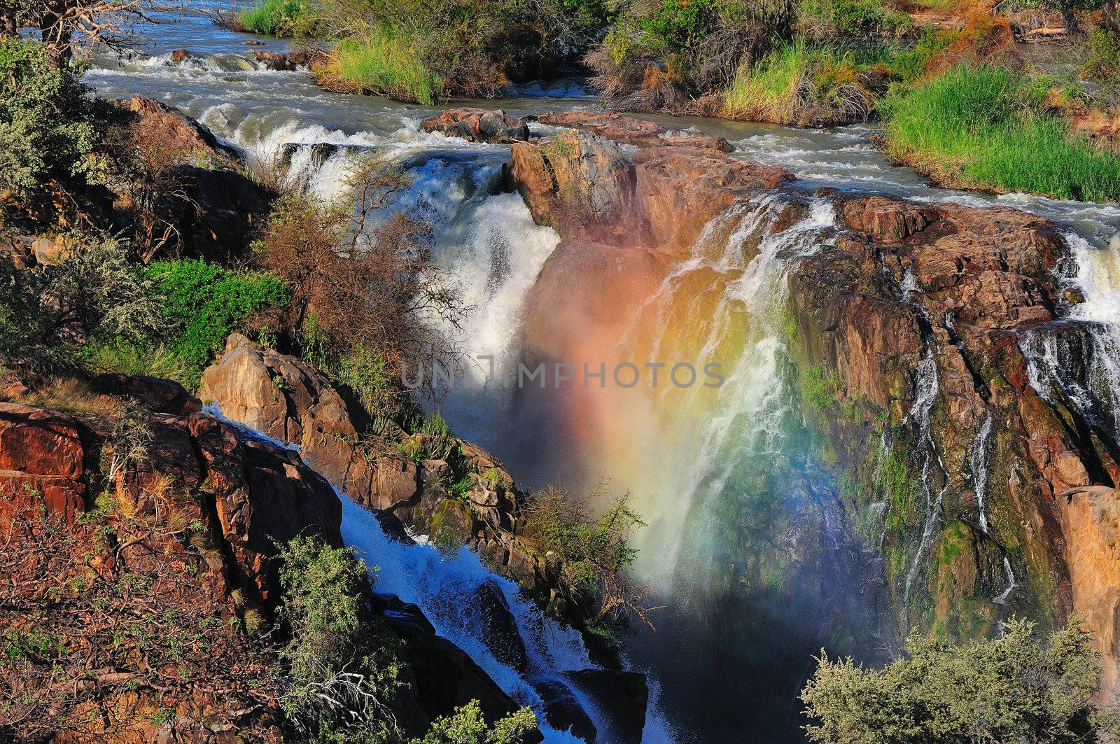 A small portion of the Epupa waterfalls, Namibia at sunset