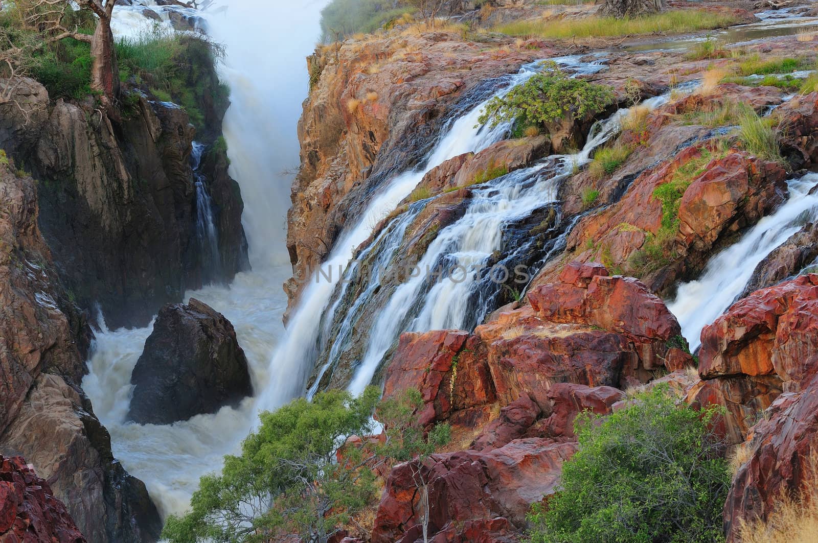 A small portion of the Epupa waterfalls, Namibia at sunset