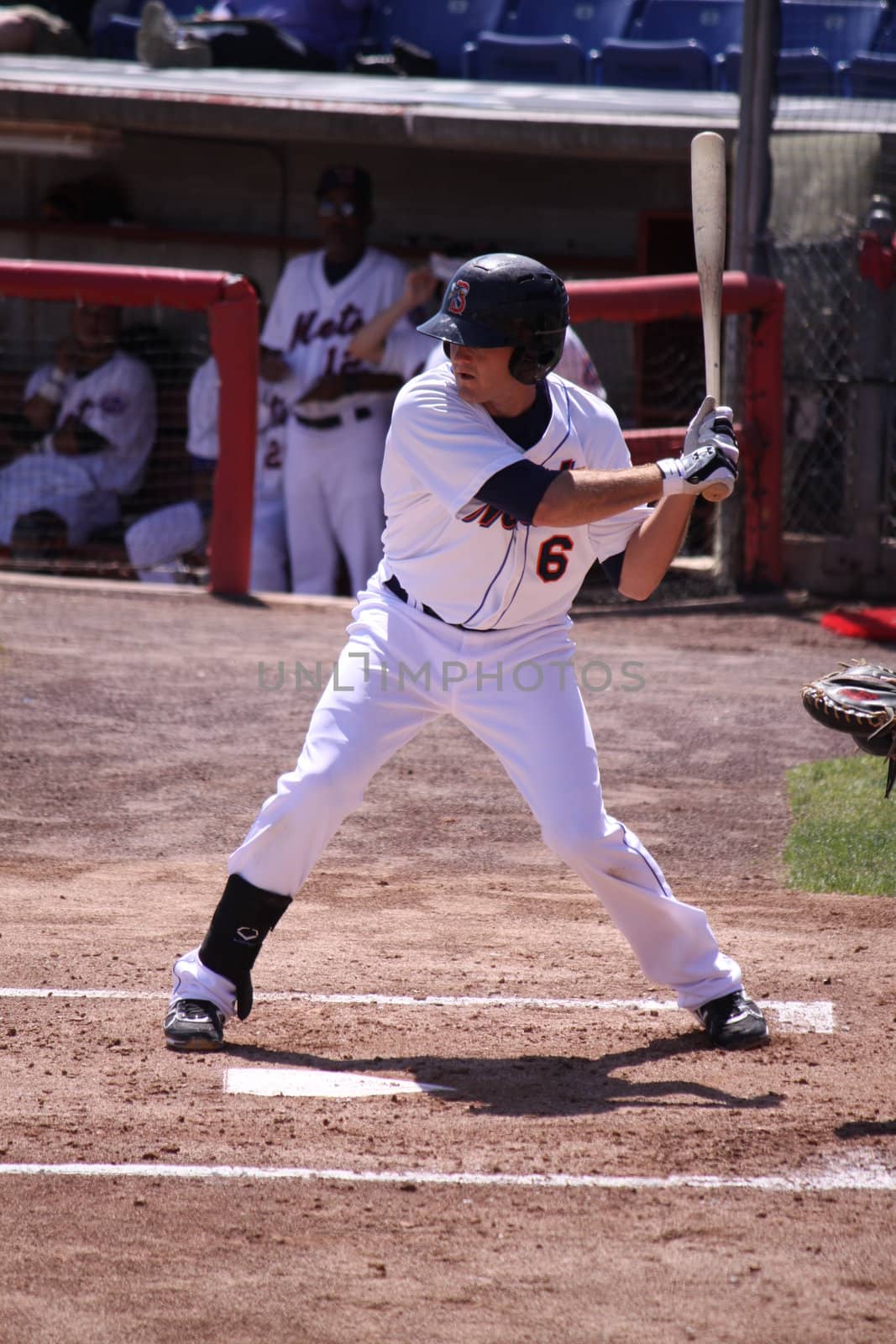 BINGHAMTON, NY - JUNE 14: Binghamton Mets Reese Havens stands in the batter's box ready to hit against the Reading Phillies at NYSEG Stadium on June 14, 2012 in Binghamton, NY