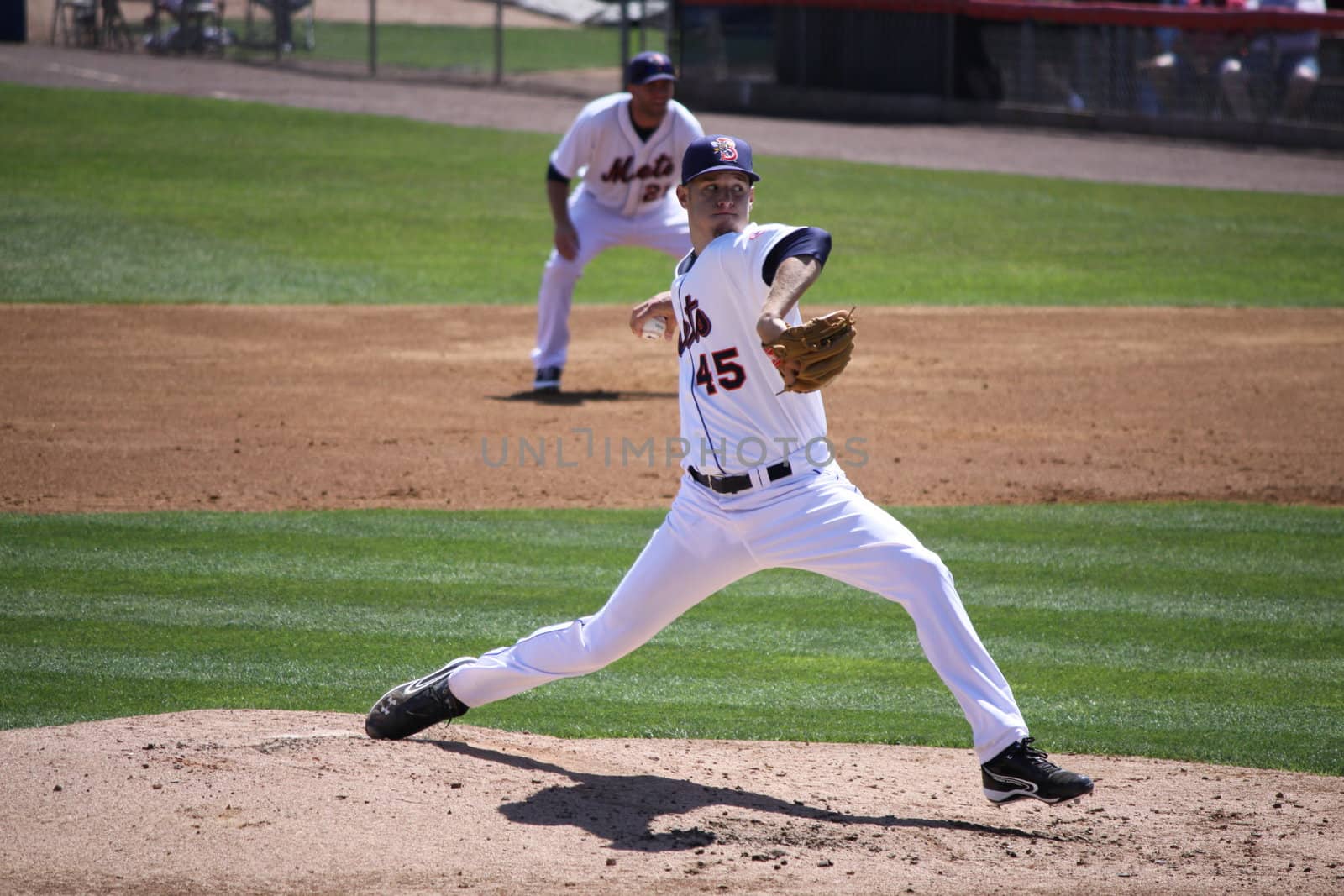 BINGHAMTON, NY - JUNE 14: Binghamton Mets' pitcher Zack Wheeler throws a pitch against the Reading Phillies at NYSEG Stadium on June 14, 2012 in Binghamton, NY