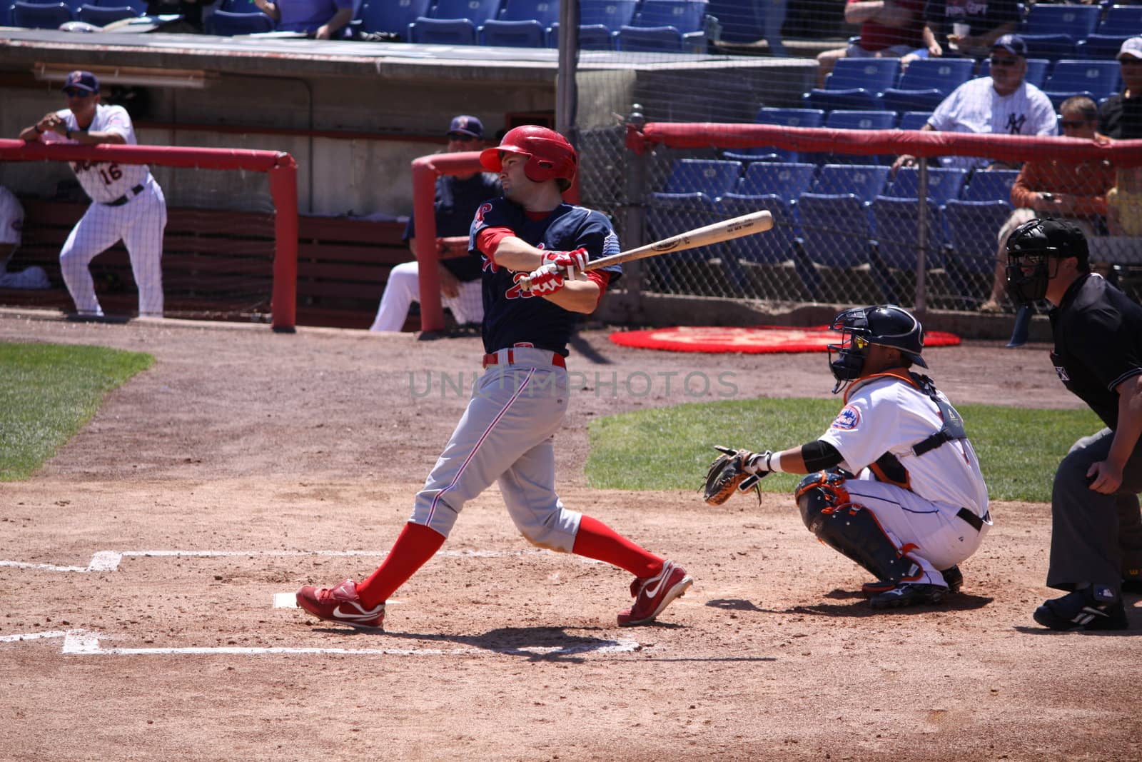 BINGHAMTON, NY - JUNE 14: Reading Phillies Tim Kennelly takes a big swing during a game against the Binghamton Mets at NYSEG Stadium on June 14, 2012 in Binghamton, NY