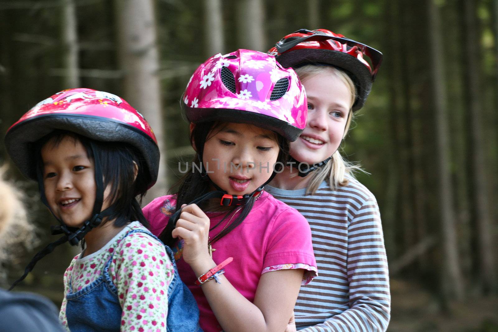 Girls on horse in a forest in denmark