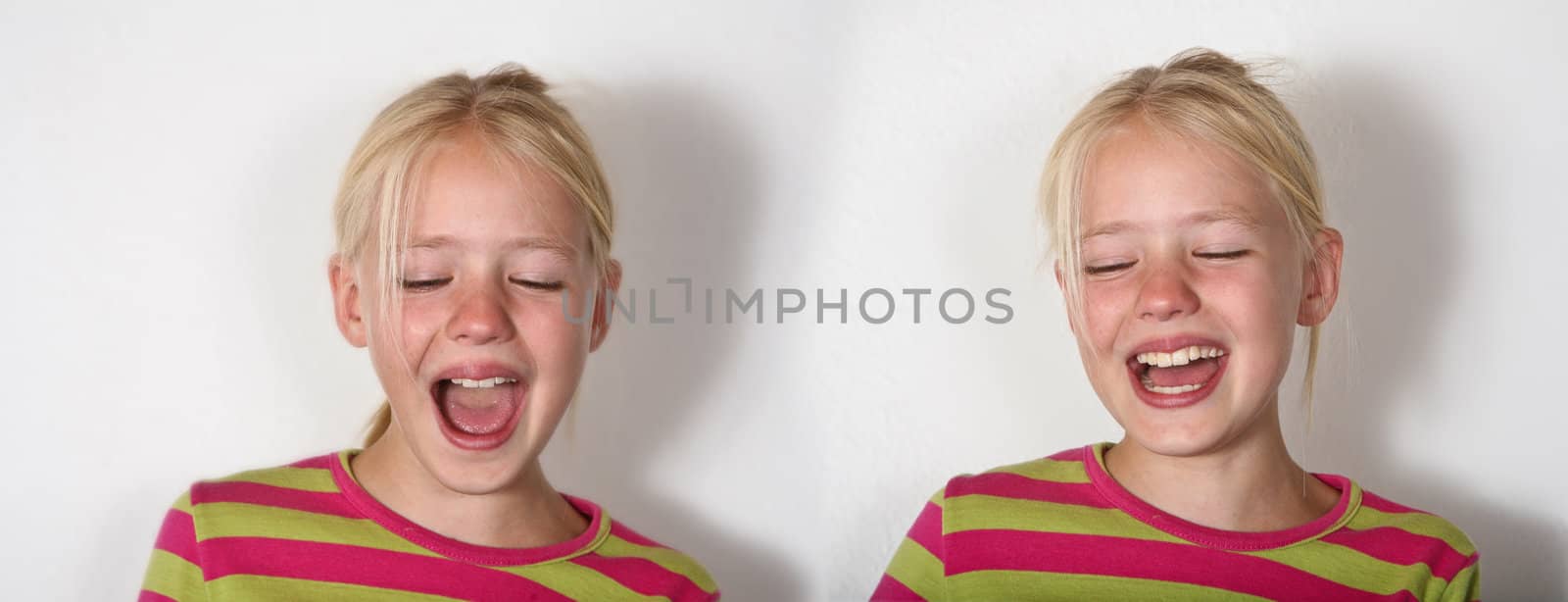 Girls potrait having fun in a studio