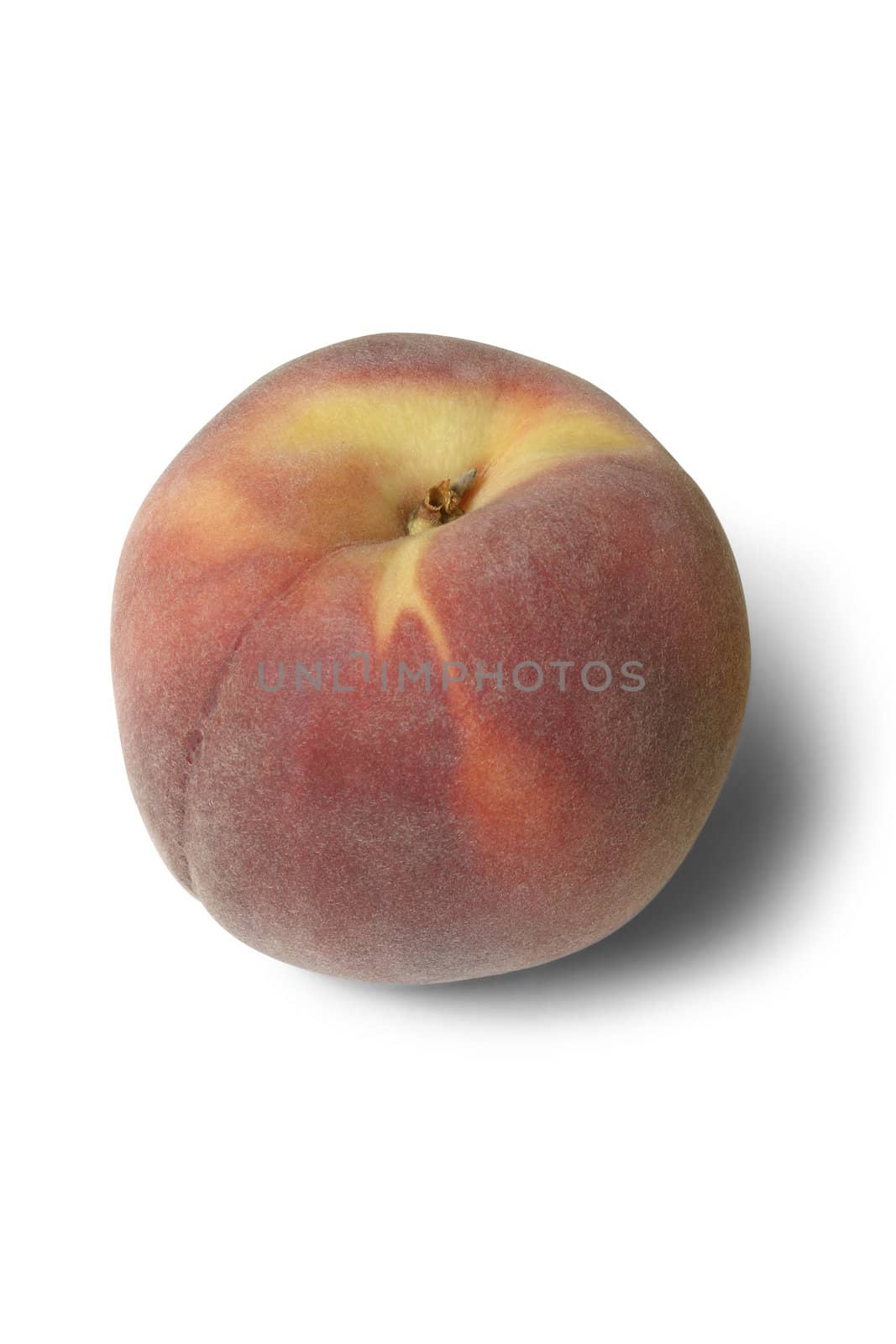 Peach on a white background