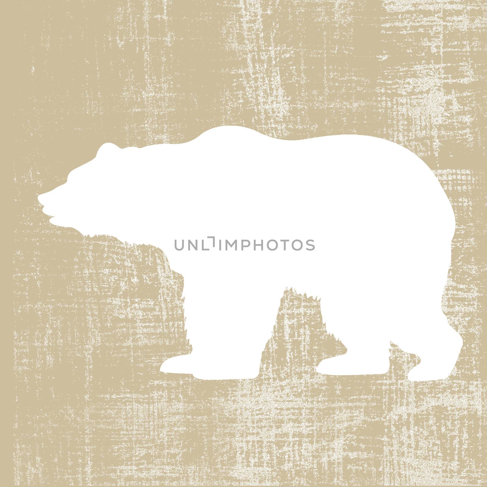 bear silhouette on brown background