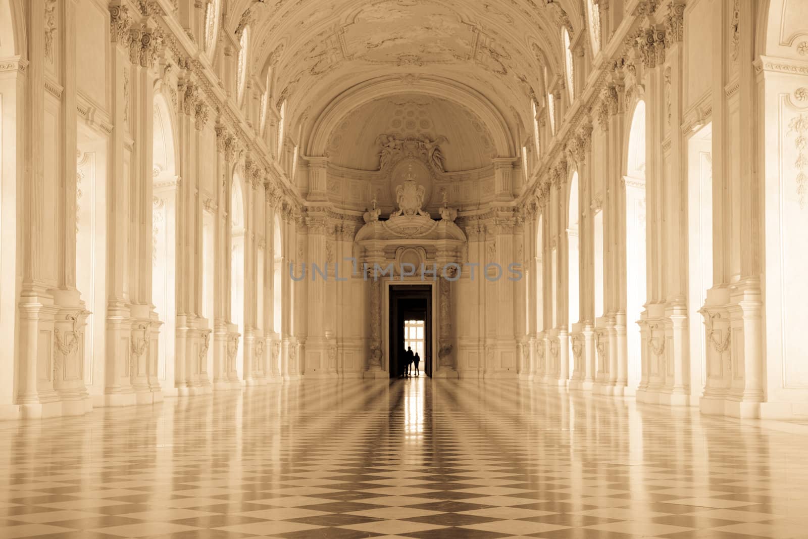 View of Galleria di Diana in Venaria Royal Palace, close to Torino, Piemonte region