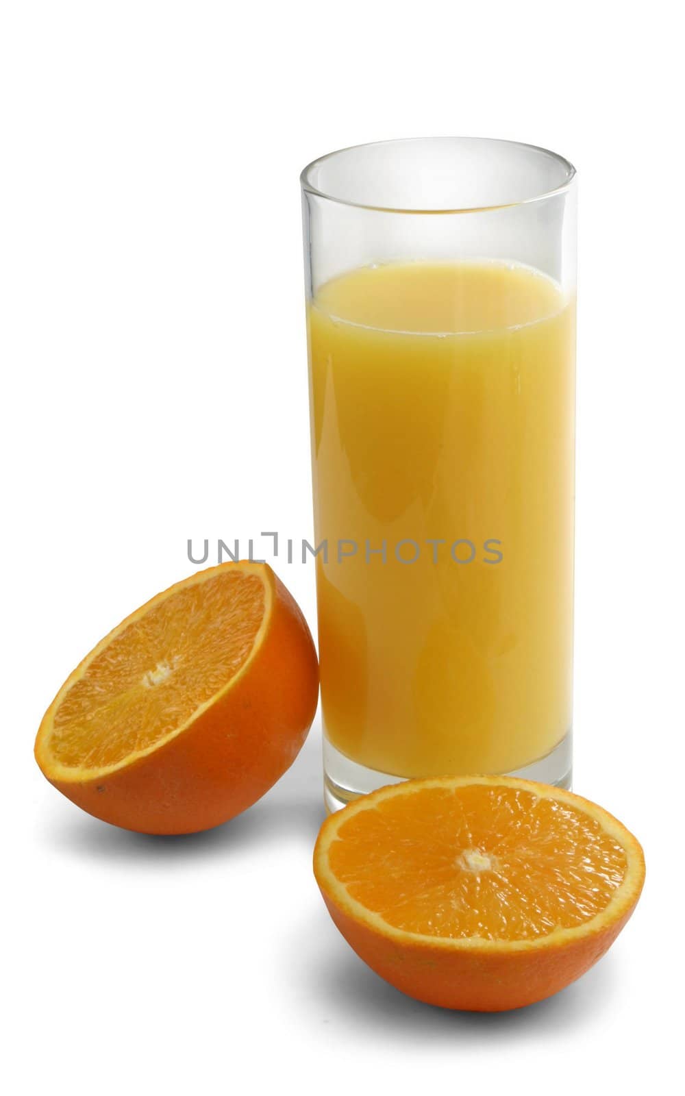 Oranges and a glass of orange juice