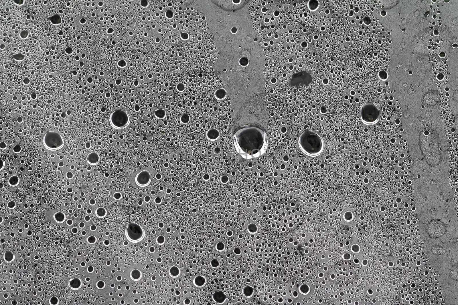 rain dripped on gray cellophane