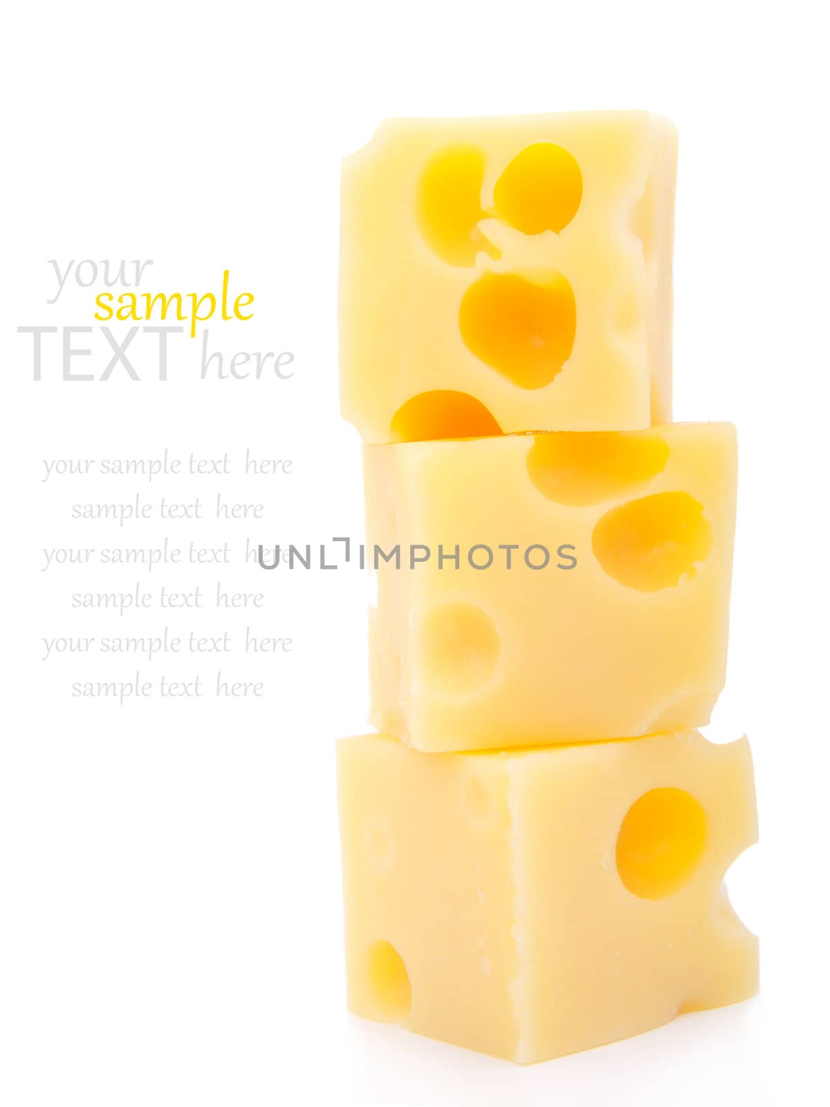 canape made from cheese, on the white background