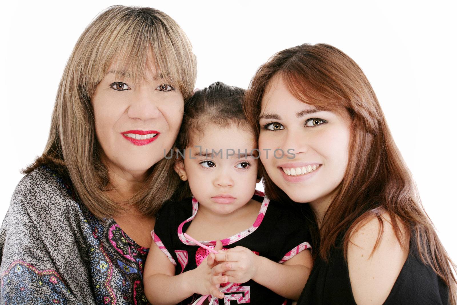 Grandmother with adult daughter and grandchild