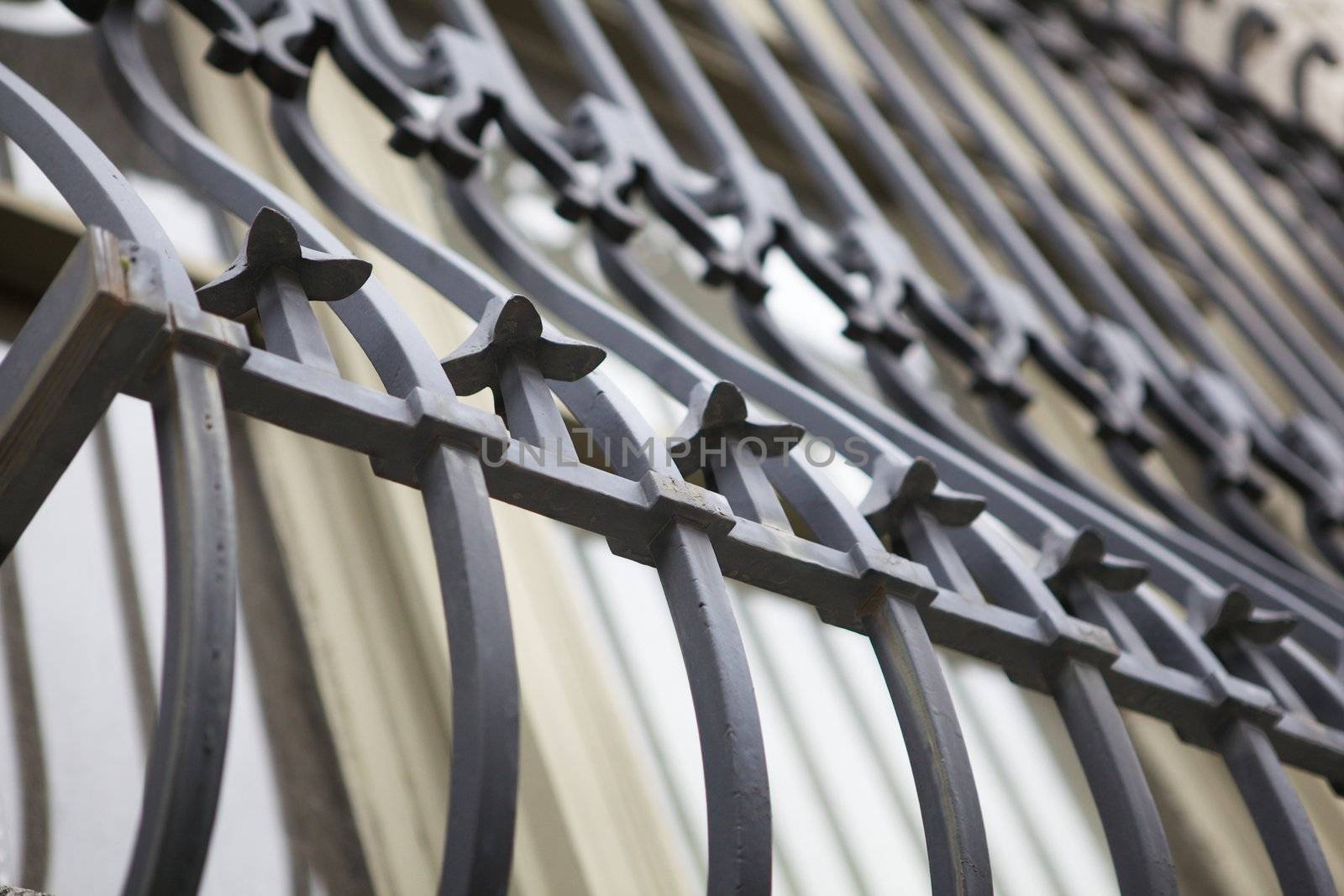 Ornate Victorian Window bars secure old government building