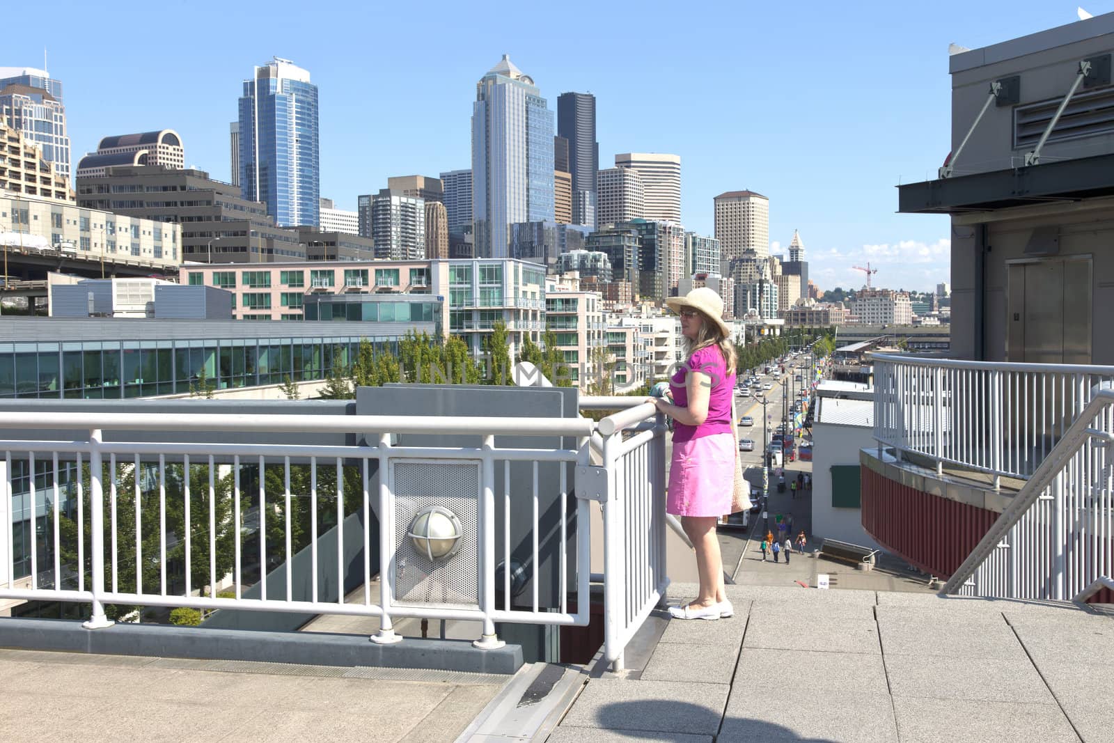 Visiting Seattle, pier 66 overpass and promenade.